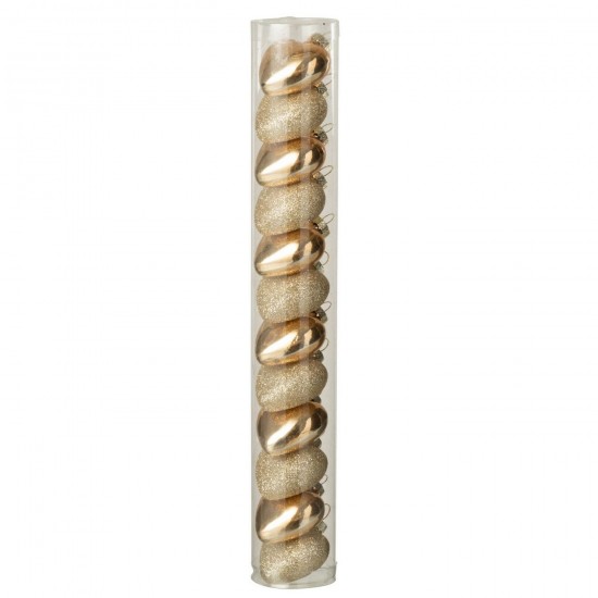 J Line Boite De 12 Suspension Cœur Verre Doré L4xB4xH4 cm Jline 57121 by Jolipa 57121.