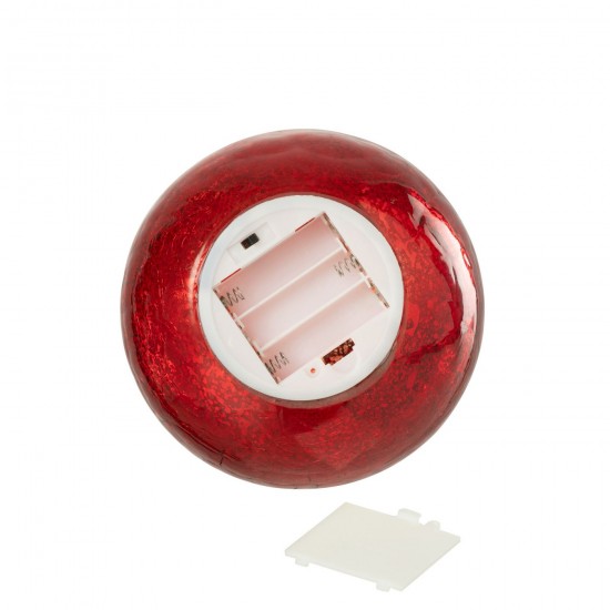 Jolipa Boule De Noël Led Verre Rouge Noël Large.