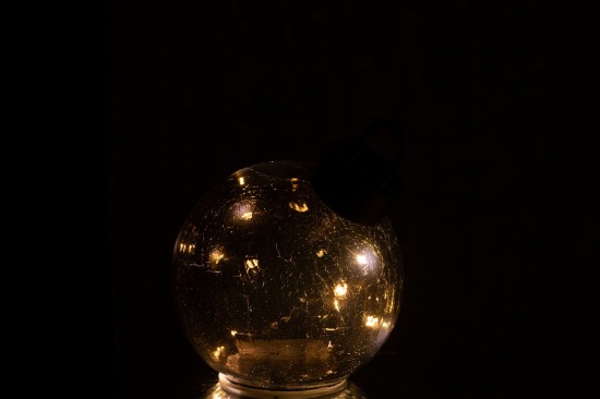 J-Line J Line boules de noel Jolipa Boule De Noël Led Verre Noir Small.