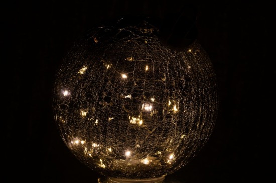 J-Line J Line boules de noel Jolipa Boule De Noël Led Verre Noir Large.