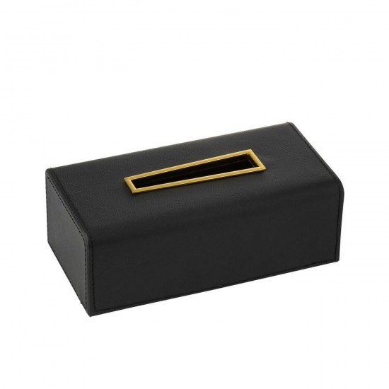 J Line Boîte À Mouchoirs Pu Noir L26xB14xH8 cm Jline 57182 by Jolipa 57182.