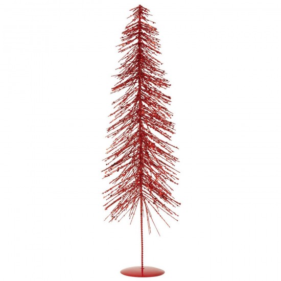 J Line Sapin De Noël Paillettes Plastique Rouge Noël Large L18xB18xH58 cm Jline 57190 by Jolipa 57190.