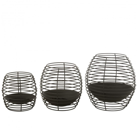 Jolipa Brasero Rond Rings Fer Noir Large.