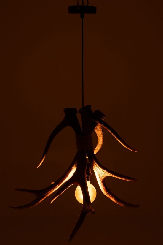 Jolipa Plafonnier Antlers Polyrésine Marron Large.