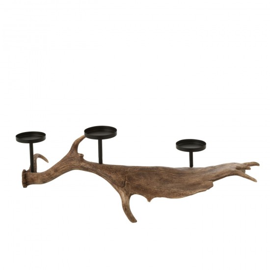 J-Line J Line chandeliers candélabres Jolipa Chandelier Antlers Polyrésine Marron Large.