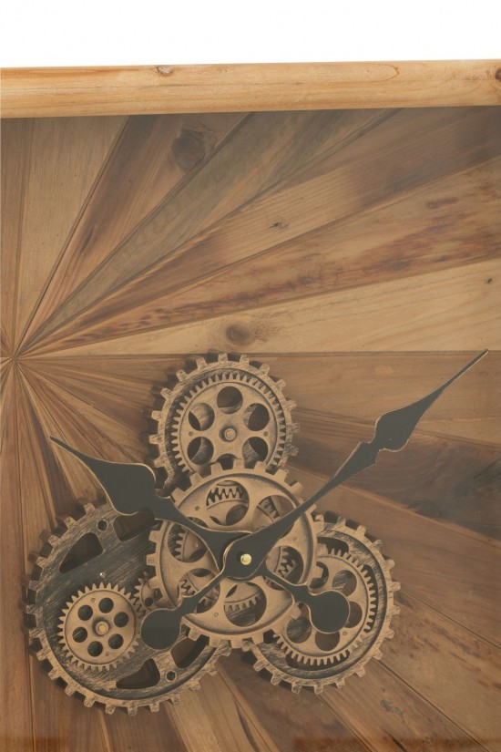 J-Line J Line horloges murales Jolipa Horloge Murale Carré Mdf Naturel Small.