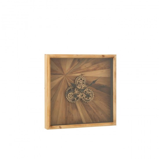 J Line Horloge Murale Carré Mdf Naturel Small L60xB60xH9 cm Jline 57279 by Jolipa 57279.