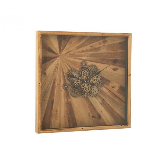 J Line Horloge Murale Carré Mdf Naturel Large L80xB80xH9 cm Jline 57280 by Jolipa 57280.