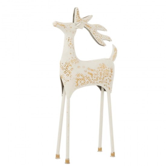 J Line Renne Décoratif Fer Blanc Cassé L43xB16xH88 cm Jline 57281 by Jolipa 57281.