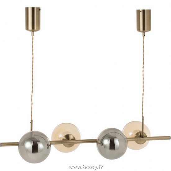 Jolipa Lampada A Sospensione Yuks 4 Lampadine Acciaio Oro