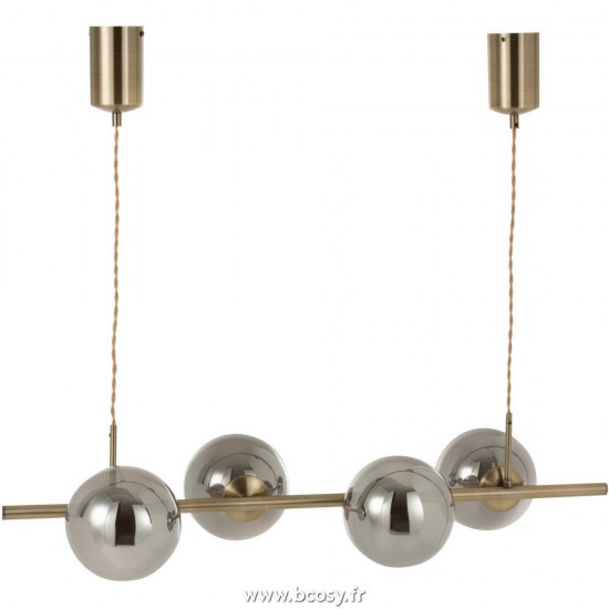 J-Line Lampada A Sospensione Yuks 4 Lampadine Acciaio Oro