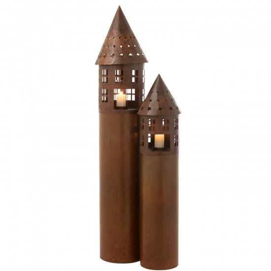 J Line Chandelier Etoile Fer Rouille L28xB28xH135 cm Jline 57380 by Jolipa 57380.