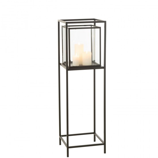 J-Line J Line lanternes photophores Jolipa Photophore Carré Fer Noir.