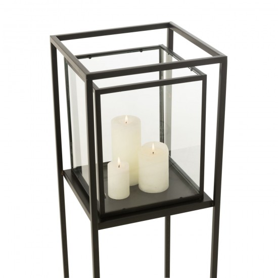 J-Line J Line lanternes photophores Photophore Carré Fer Noir.