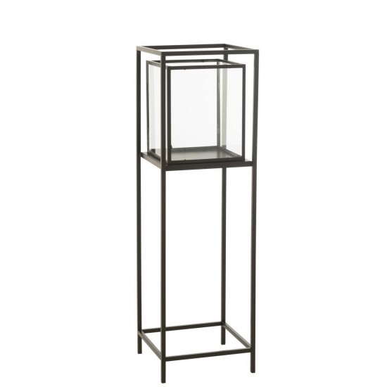 J Line Photophore Carré Fer Noir L30xB30xH100 cm Jline 57391 by Jolipa 57391.