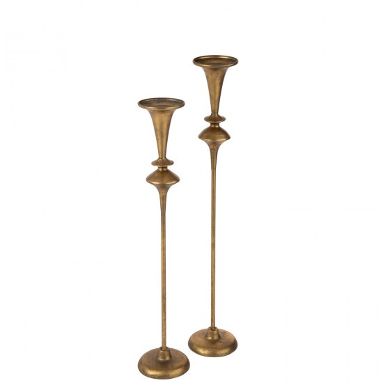 J-Line J Line Porte bougies Porte bougies Jolipa Chandelier Fer Doré Large.