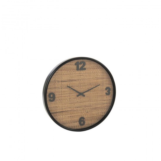 J Line Horloge Murale Mdf Marron Noir Small L60xB6xH60 cm Jline 57412 by Jolipa 57412.