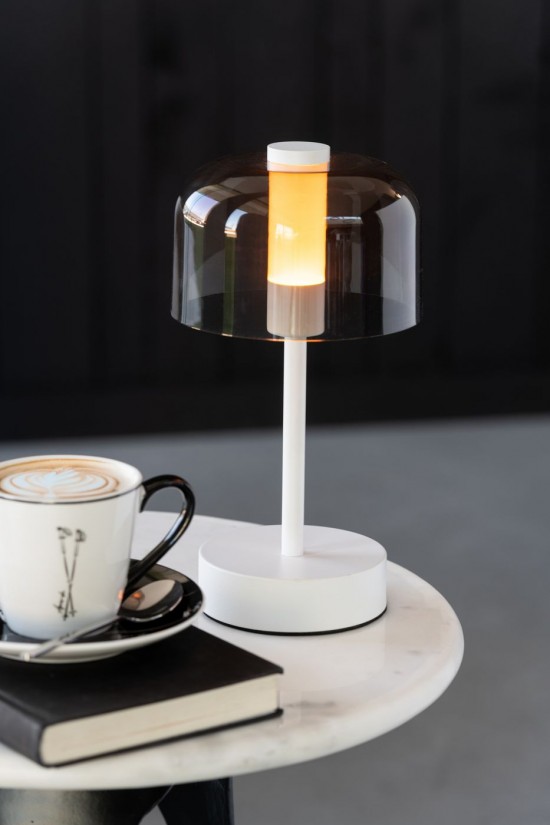 J-Line Lampada Da Tavolo Woa Metallo Bianco.