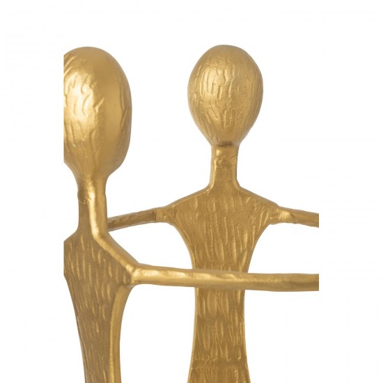 Jolipa Figurine 3 Men Aluminium Doré.
