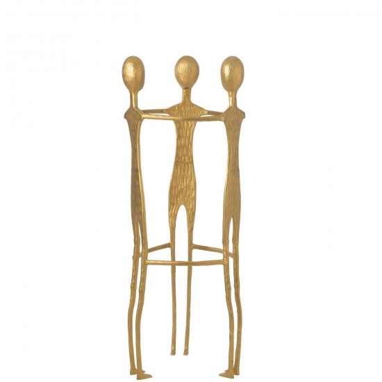 J Line Figurine 3 Men Aluminium Doré L57xB57xH150 cm Jline 57492 by Jolipa 57492.