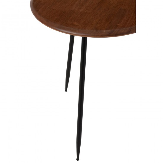 J-Line J Line tables d appoint bouts de canapé Jolipa Set De 2 Table Basse Neo Caoutchouc Naturel Noir.