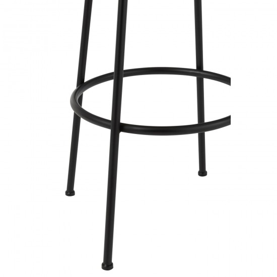 J-Line J Line chaises tabourets de bar Jolipa Chaise De Bar Neo Acier Naturel Noir.