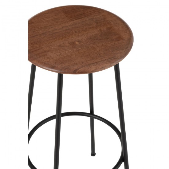 Jolipa Chaise De Bar Neo Acier Naturel Noir.