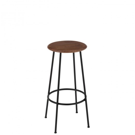 J Line Chaise De Bar Neo Acier Naturel Noir L35xB35xH76 cm Jline 57498 by Jolipa 57498.