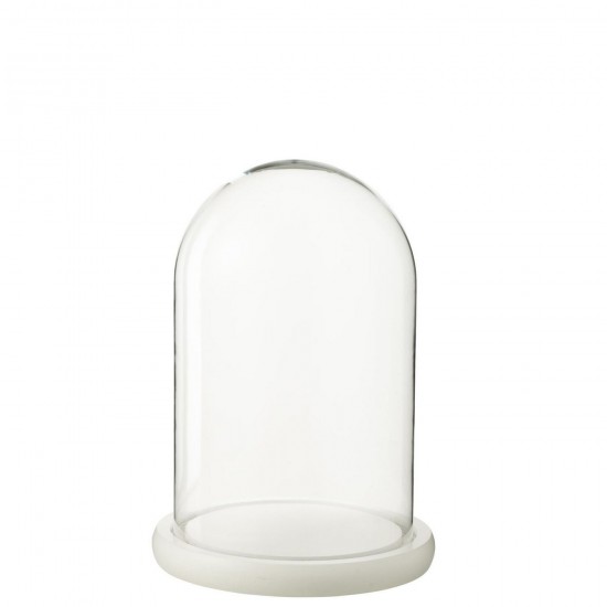 J Line Cloche Décorative Verre Blanc Medium L18xB18xH26 cm Jline 57551 by Jolipa 57551.