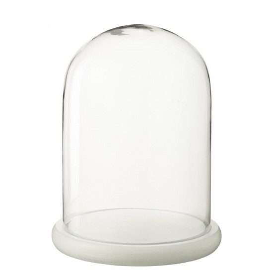 J Line Cloche Décorative Verre Blanc Large L23xB23xH29 cm Jline 57552 by Jolipa 57552.
