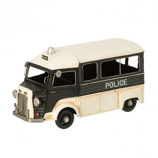 J Line Bus De Police Antique Métal Noir Blanc Cassé L28xB14xH16 cm Jline 57559 by Jolipa 57559.