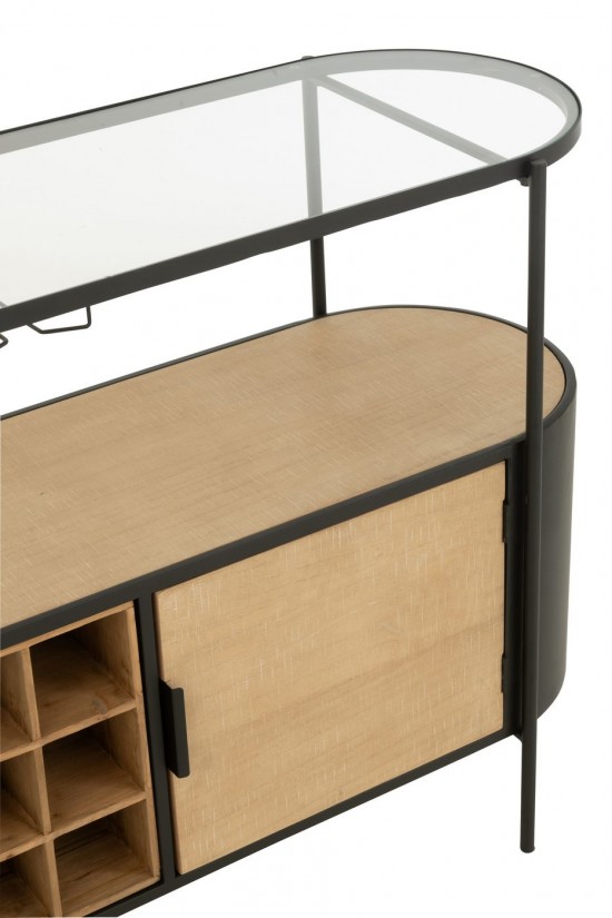 J-Line J Line armoires bar meubles Meuble Bar Bya Fer Naturel Noir.