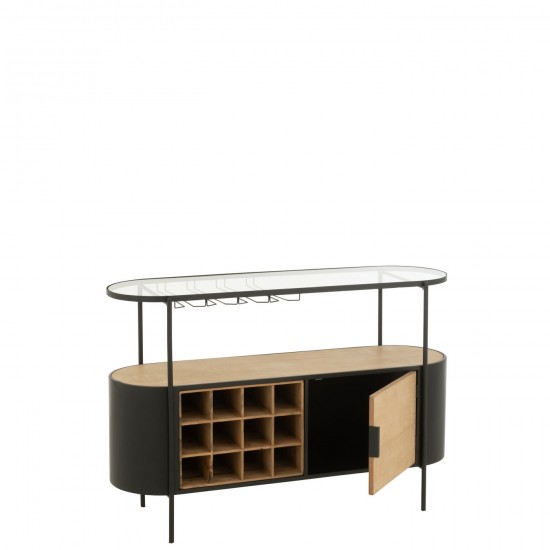 J-Line Mueble Bar Bya Plancha Natural/Negro.