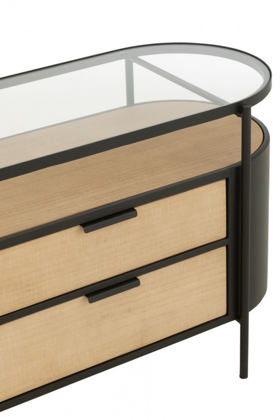 J-Line J Line bahuts Meuble Ivy Fer Naturel Noir.