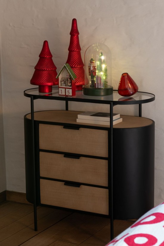 J-Line Muebles Avy Plancha Natural/Negro.