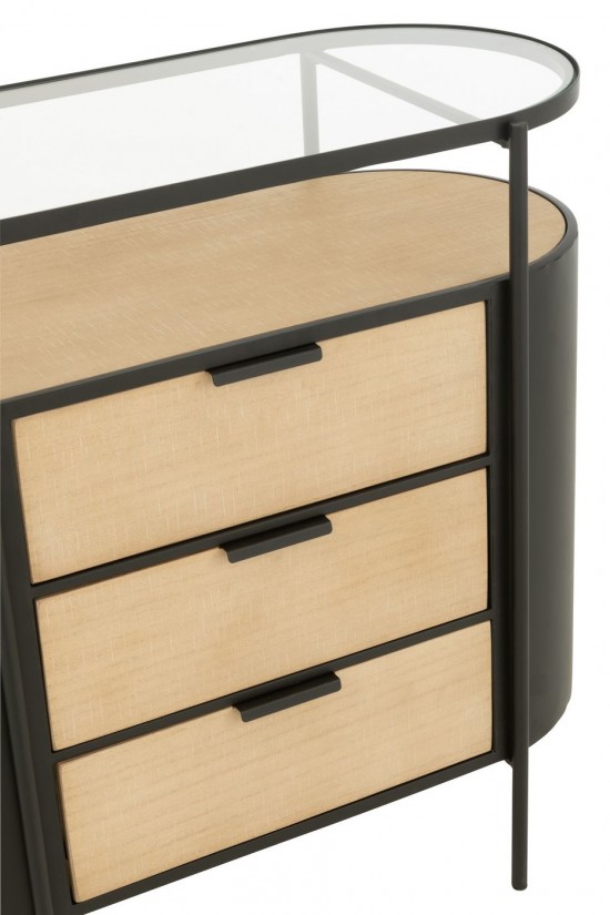 J-Line J Line bahuts Meuble Avy Fer Naturel Noir.