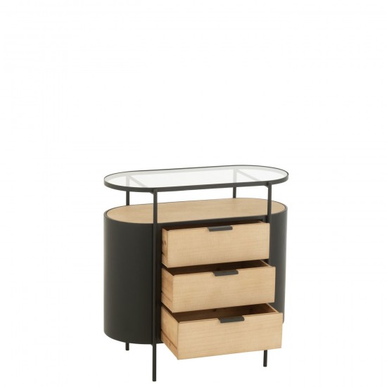 J-Line Armadietto Avy Ferro Naturale/Nero.