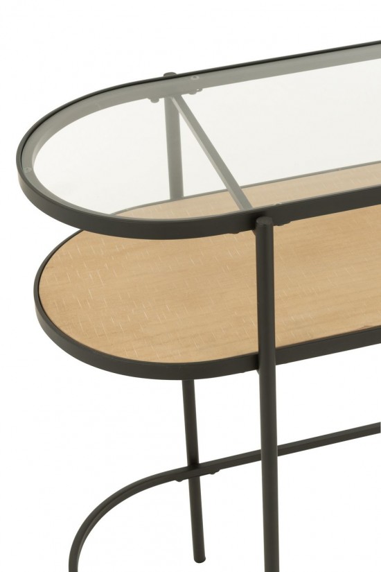 J-Line J Line tables de drapier murales Console Fer Naturel Noir.