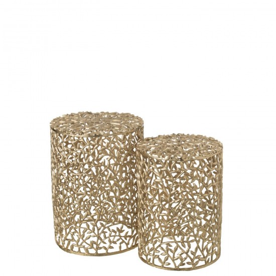 J Line S 2 Table D'Appoint Aluminium Doré L38xB38xH50 cm Jline 57608 by Jolipa 57608.