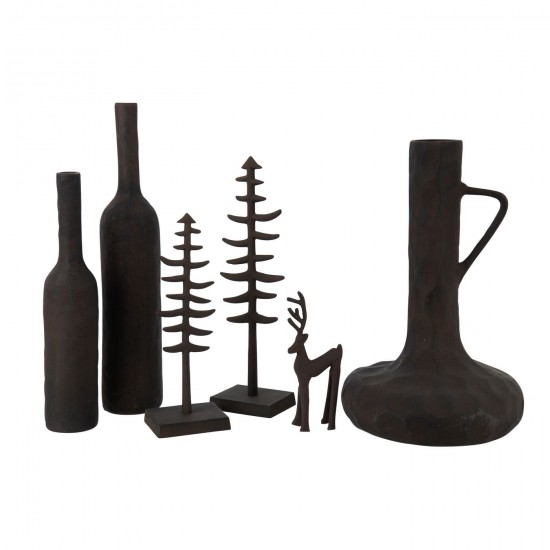 J-Line J Line arbres sapins de noel sur pied Jolipa Sapin De Noël Aluminium Marron Foncé Large.