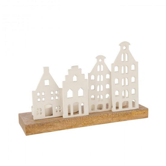 J Line Photophore Base Aluminium Blanc L30xB9xH20 cm Jline 57658 by Jolipa 57658.