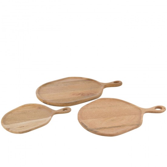 J-Line J Line planches à découper Jolipa Planche À Découper Rond Bois De Manguier Naturel Large.