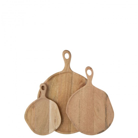 Jolipa Planche À Découper Rond Bois De Manguier Naturel Large.