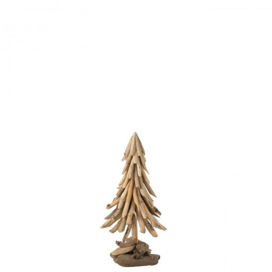 J Line Sapin De Noël Sur Base Pièces En Bois Bois Flotté Naturel Medium L23xB23xH50 cm Jline 57805 by Jolipa 57805.