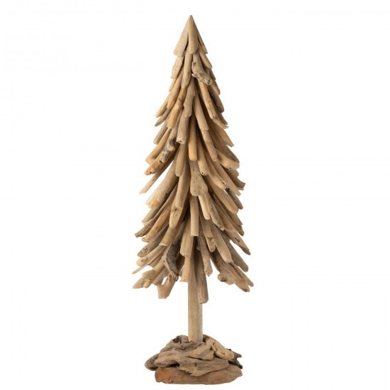 J Line Sapin De Noël Sur Base Pièces En Bois Bois Flotté Naturel Extra Large L40xB40xH100 cm Jline 57807 by Jolipa 57807.