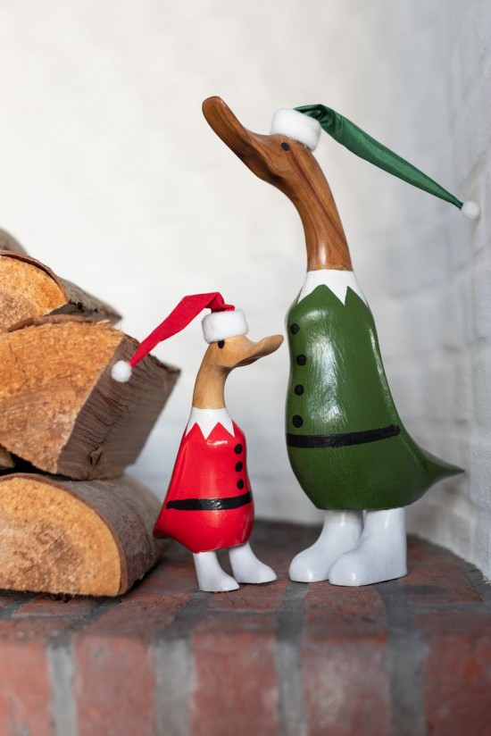 Jolipa Canard Chapeau Racine De Bambou Vert Rouge Small Assortiment De 2.