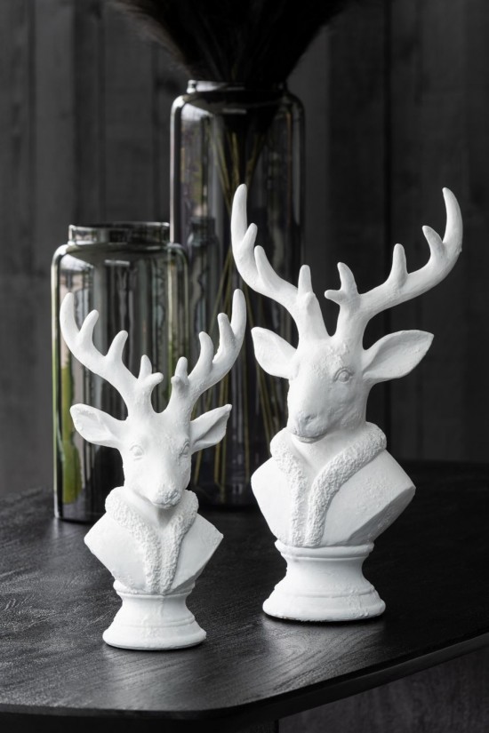 Jolipa Cerf Polyrésine Blanc Large.