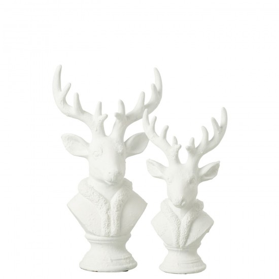 J-Line J Line cerfs statuettes Jolipa Cerf Polyrésine Blanc Large.