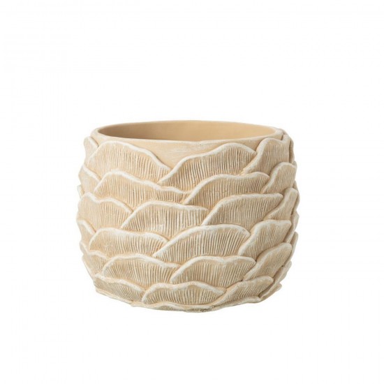 J Line Cachepot Rond Relief Ciment Beige Large L27xB27xH21 cm Jline 58021 by Jolipa 58021.