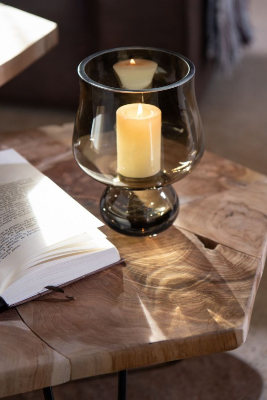 Jolipa Vase Gobelet Bas Verre Gris.